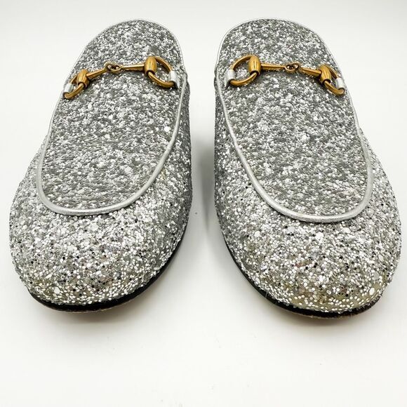 Gucci Horsebit Princetown Glitter Mules Loafers Flats EU 39 US 9 - Picture 3 of 13